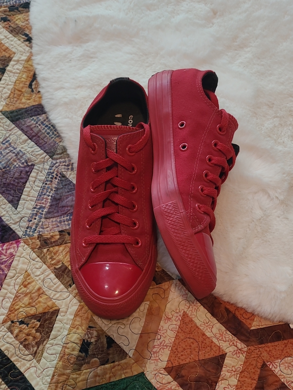 Converse OPI Collab All Red Low Top Canvas Sneakers
